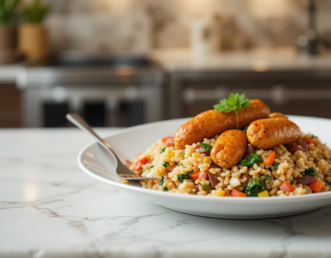 chicken sausage and rice