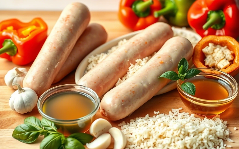 chicken sausage and rice