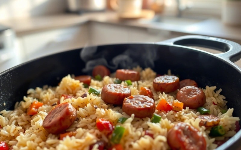 chicken sausage and rice